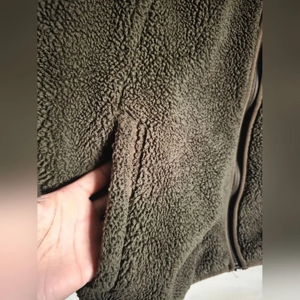 The North Face Women's M Campshire Fleece Sherpa Vest Jacket Green Full-Zip - Picture 3 of 7